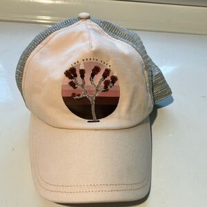 The North Face Pink and Gray Trucker Hat women’s snap back baseball cap